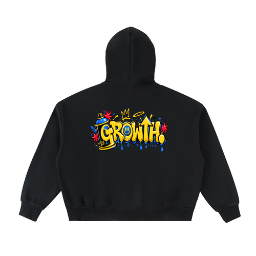 Fleeced Full-Zip Boxy Hoodie