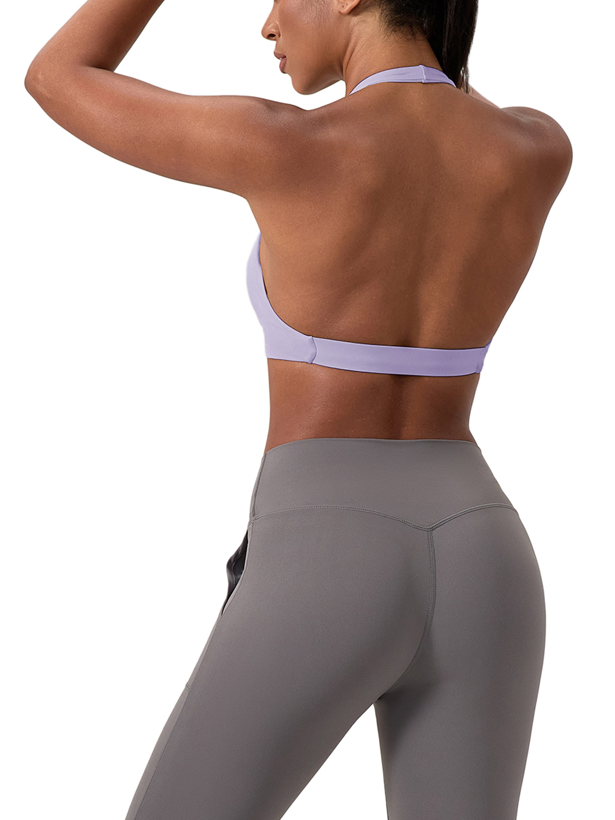 Women's Pleated Halter Sports Bra