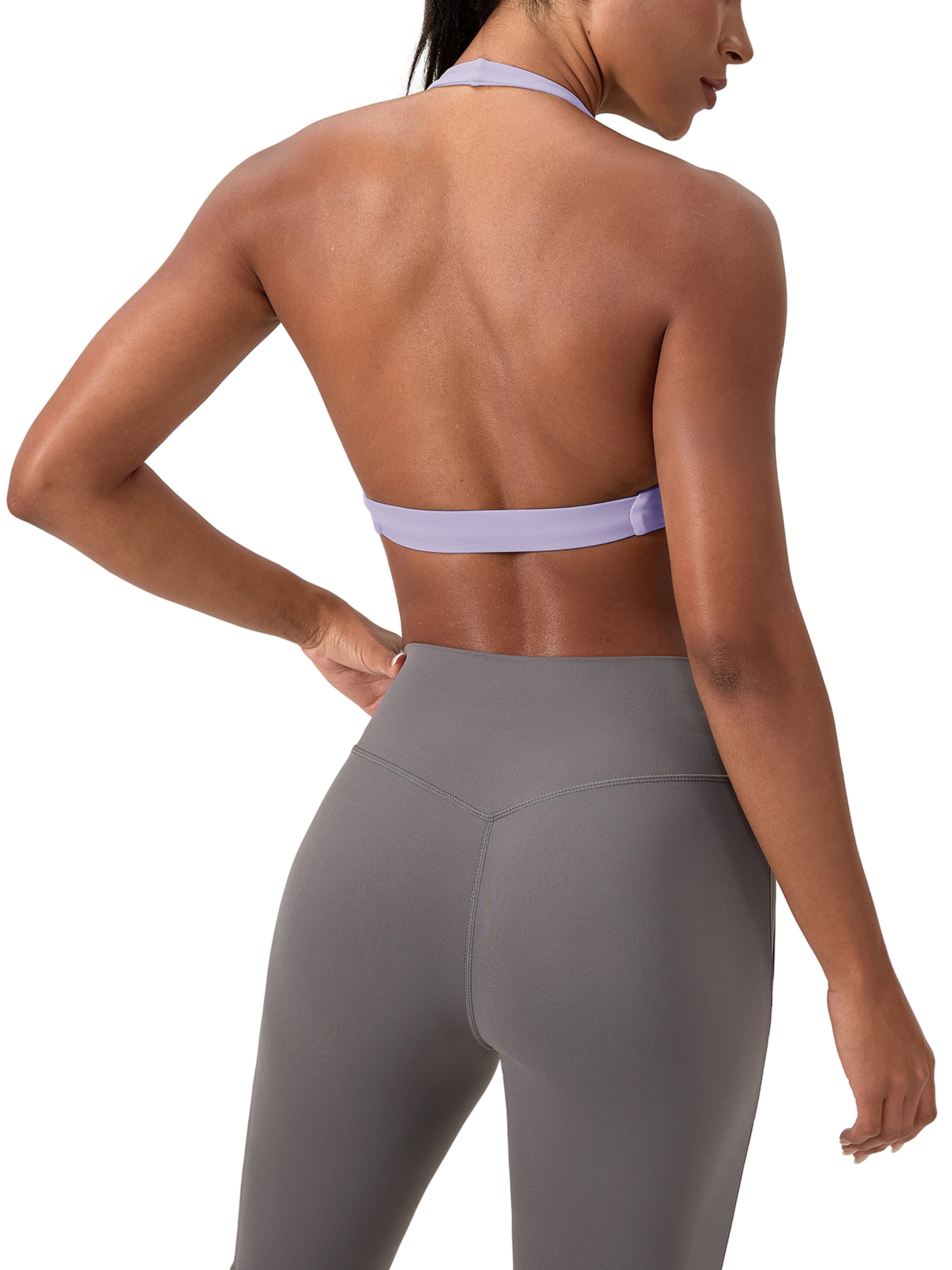 Women's Pleated Halter Sports Bra